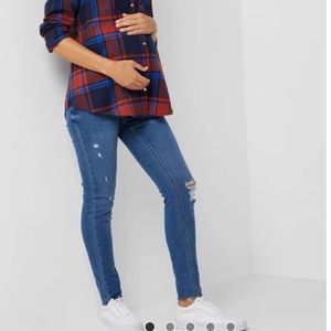 New Look Maternity Ripped Skinny Light Wash Jeans Size US 6
